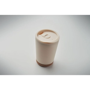 Gobelet à double paroi en PP avec base en liège 300 ml personnalisable