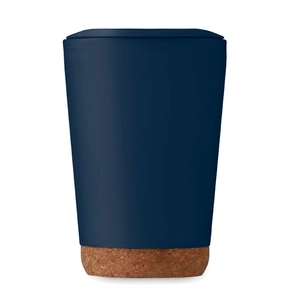 Gobelet à double paroi en PP avec base en liège 300 ml personnalisable