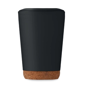 Gobelet à double paroi en PP avec base en liège 300 ml personnalisable