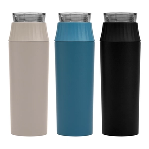 Gourde à couvercle étanche en acier inoxydable recyclé - 590 ml personnalisable