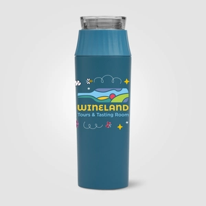 Gourde à couvercle étanche en acier inoxydable recyclé - 590 ml personnalisable