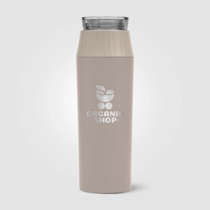 Gourde à couvercle étanche en acier inoxydable recyclé - 590 ml personnalisable
