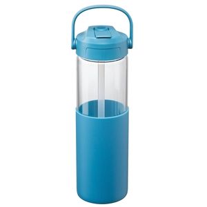 Gourde en verre avec manchon silicone et paille – 590 ml personnalisable