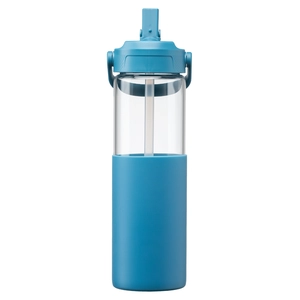 Gourde en verre avec manchon silicone et paille – 590 ml personnalisable
