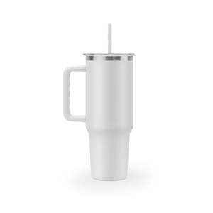 Grand gobelet de voyage en acier inoxydable (91% recyclé) avec double paroi isolée sous vide et finition mate 1300 mL personnalisable