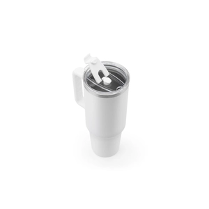 Grand gobelet de voyage en acier inoxydable (91% recyclé) avec double paroi isolée sous vide et finition mate 1300 mL personnalisable