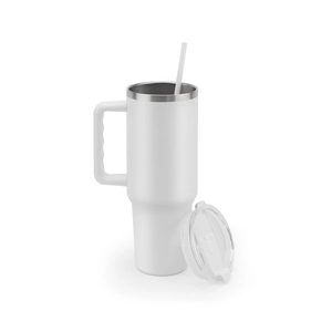 Grand gobelet de voyage en acier inoxydable (91% recyclé) avec double paroi isolée sous vide et finition mate 1300 mL personnalisable