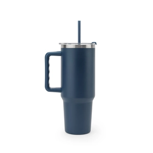 Grand gobelet de voyage en acier inoxydable (91% recyclé) avec double paroi isolée sous vide et finition mate 1300 mL personnalisable
