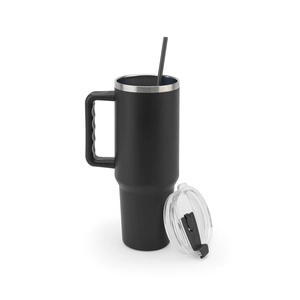 Grand gobelet de voyage en acier inoxydable (91% recyclé) avec double paroi isolée sous vide et finition mate 1300 mL personnalisable