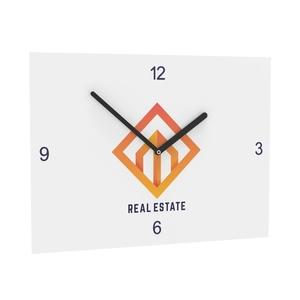 Horloge murale rectangle 24x35 cm personnalisable - aiguilles noir personnalisable