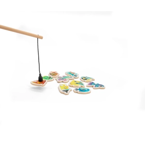 Jeu de pêche composé de 10 poissons en bois, idéal pour les enfants personnalisable