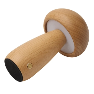 Lampe de table LED en bois forme champignon personnalisable