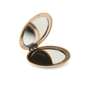 Miroir rond double face en aluminium avec fermeture magnétique personnalisable