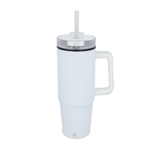 Mug isotherme avec poignée et paille 800ml personnalisable