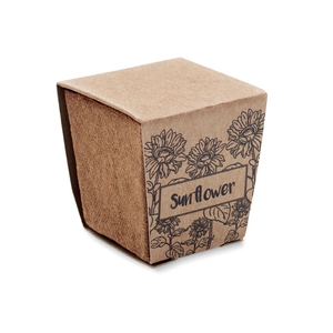 Pot de tourbe biodégradable avec graines de tournesol personnalisable