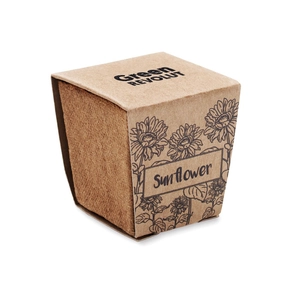 Pot de tourbe biodégradable avec graines de tournesol personnalisable