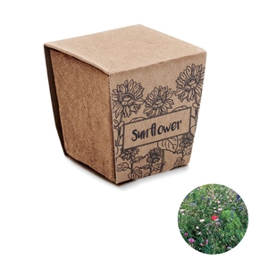 Pot de tourbe biodégradable avec graines de tournesol personnalisable