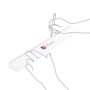 Règle plastique transparente fabriqué en France - 30 cm personnalisable