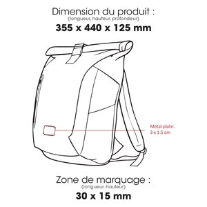 Sac à dos Ocean Plastic Roll Top 22 L personnalisable