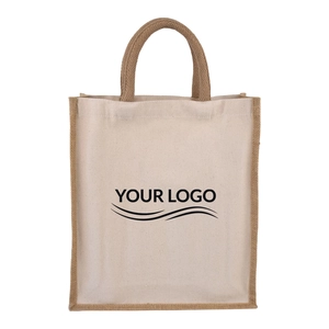 Sac cabas pour 3 bouteille en jute 100% naturelle personnalisable