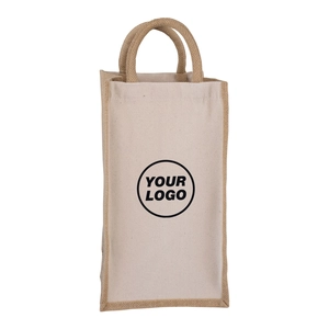 Sac cabas pour 4 bouteille en jute 100% naturelle