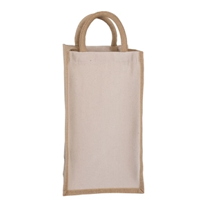 Sac cabas pour 4 bouteille en jute 100% naturelle personnalisable