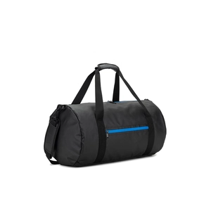 Sac de sport cylindrique en polyester recyclé haute densité 600D avec compartiment latéral pour les chaussures personnalisable