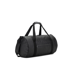 Sac de sport cylindrique en polyester recyclé haute densité 600D avec compartiment latéral pour les chaussures personnalisable