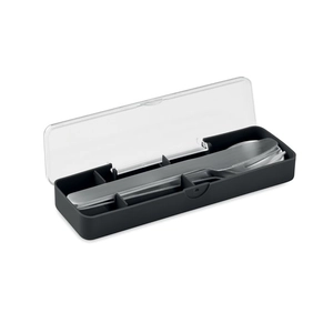 Set de couverts en acier inoxydable avec étui en PP personnalisable