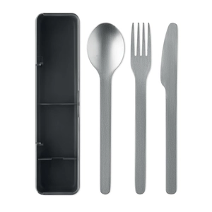 Set de couverts en acier inoxydable avec étui en PP personnalisable