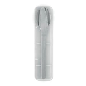 Set de couverts en acier inoxydable avec étui en PP personnalisable