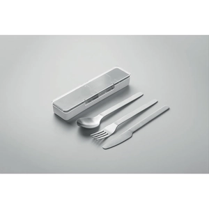 Set de couverts en acier inoxydable avec étui en PP personnalisable