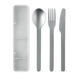 Set de couverts en acier inoxydable avec étui en PP personnalisable