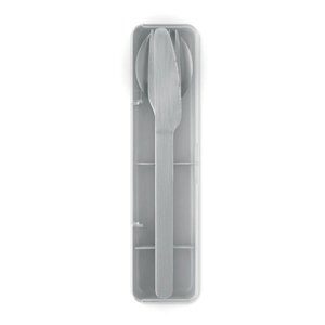 Set de couverts en acier inoxydable avec étui en PP personnalisable