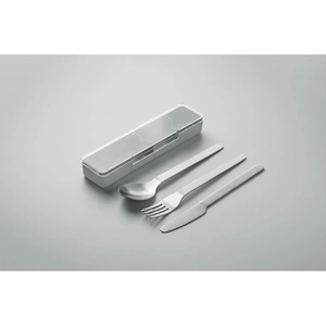 Set de couverts en acier inoxydable avec étui en PP personnalisable