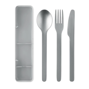 Set de couverts en acier inoxydable avec étui en PP personnalisable