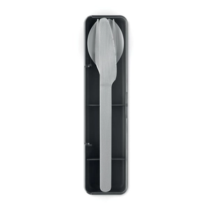 Set de couverts en acier inoxydable avec étui en PP personnalisable