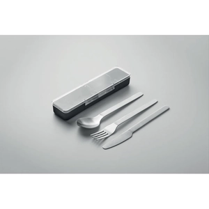 Set de couverts en acier inoxydable avec étui en PP personnalisable