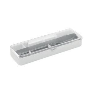 Set de couverts en acier inoxydable avec étui en PP personnalisable