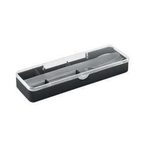 Set de couverts en acier inoxydable avec étui en PP personnalisable