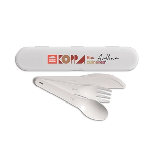Set de couverts réutilisables en plastique - fabrication France personnalisable