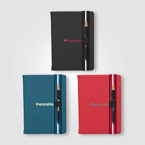 Set de Stylos Recyclés Chevron avec Carnet Rechargeable – A5
