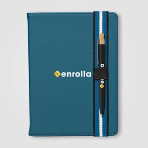 Set de Stylos Recyclés Chevron avec Carnet Rechargeable – A5 personnalisable