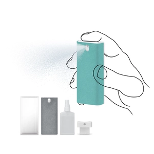 Spray nettoyant pour écran avec fonction support téléphone personnalisable