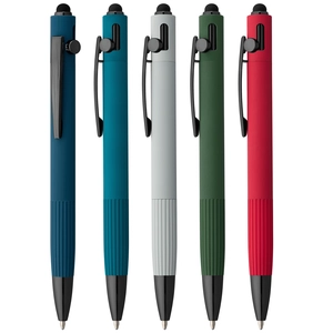 Stylo à bille en aluminium recyclé - mécanisme à bouton-poussoir et stylet personnalisable