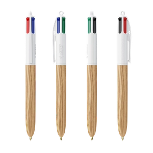 Stylo BIC® 4 Couleurs Wood Style personnalisable