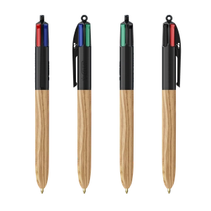 Stylo BIC® 4 Couleurs Wood Style personnalisable