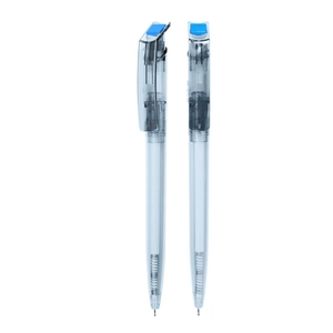 Stylo bille en plastique recyclé RPET - écriture bleue personnalisable