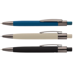 Stylo en aluminium recyclé avec corps soft-touch personnalisable