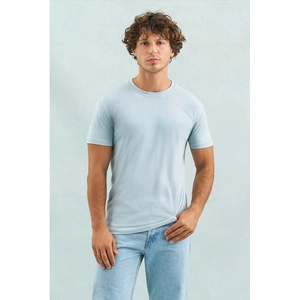 T-shirt homme col rond, 100% coton semi-peigné ringspun personnalisable